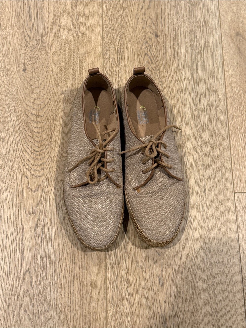 Easy Spirit Shoes Canvas Lace-Up Espadrille Oxfords